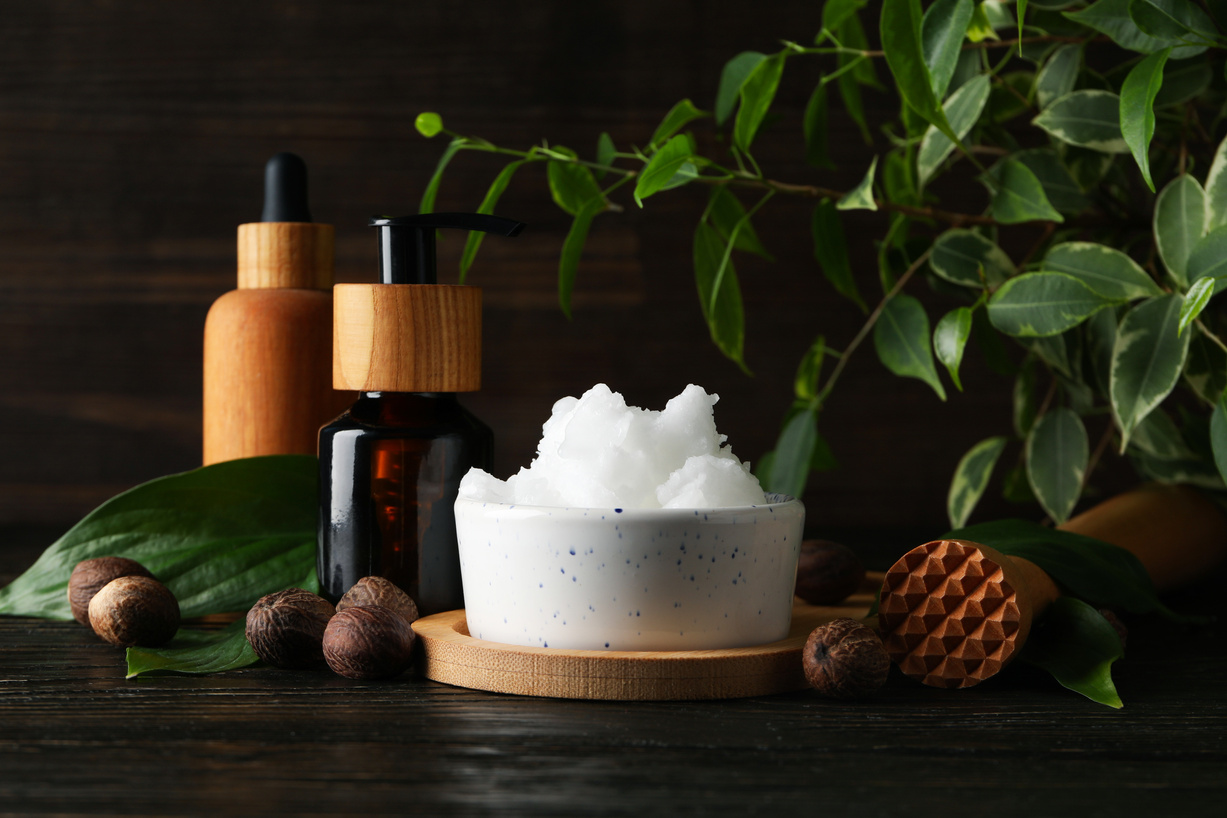 Concept of skin care cosmetics, Shea butter